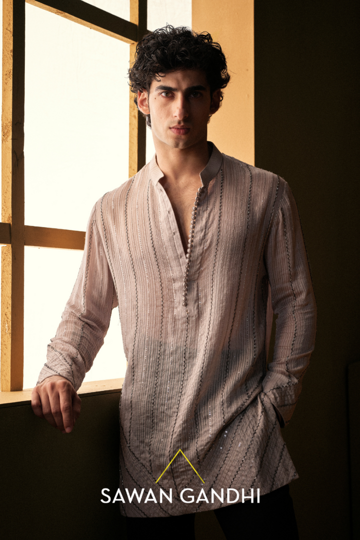 GREY KATDANA KURTA