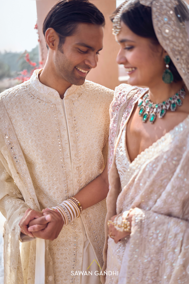 IVORY TEEN PATTI SHERWANI