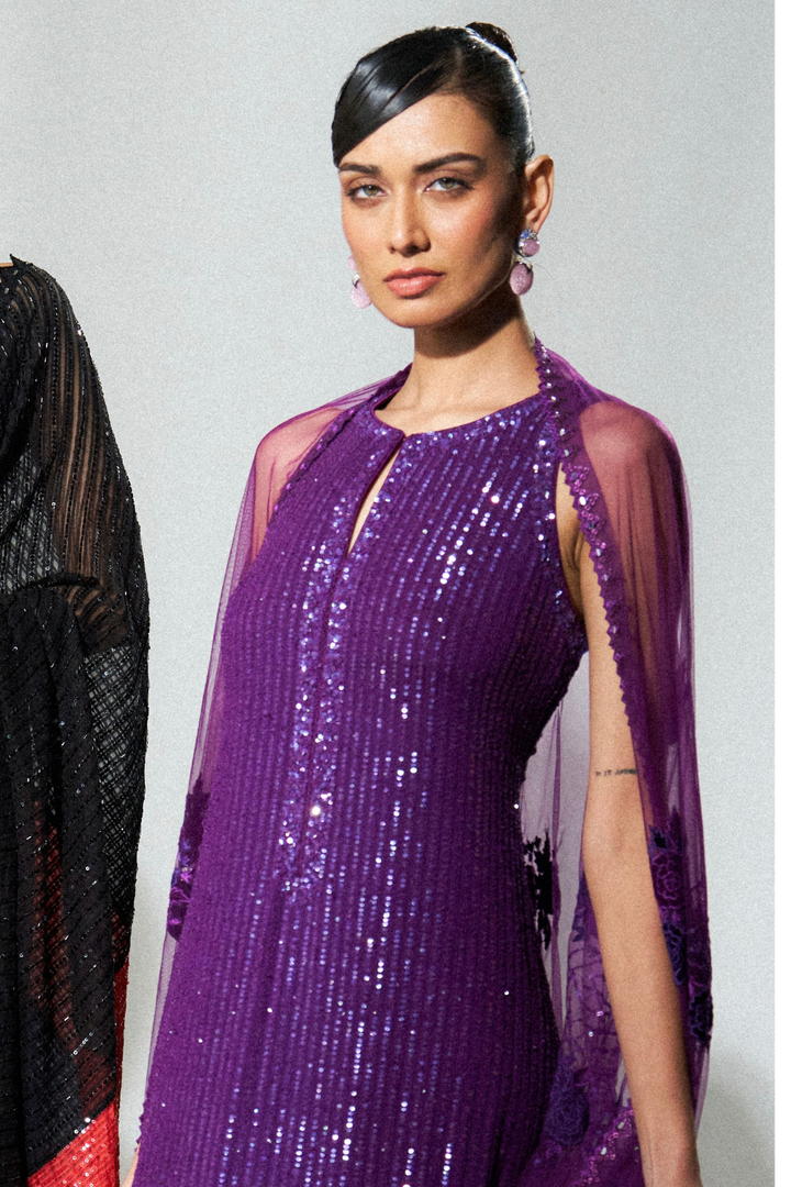 Purple sequins suit