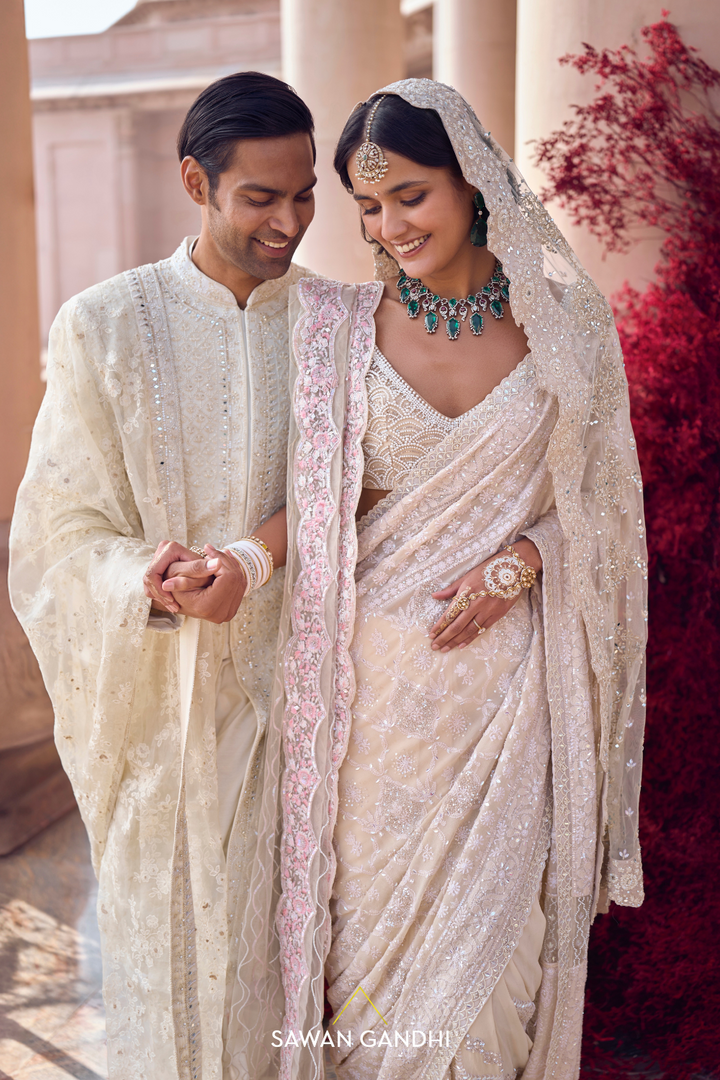 IVORY TEEN PATTI SHERWANI