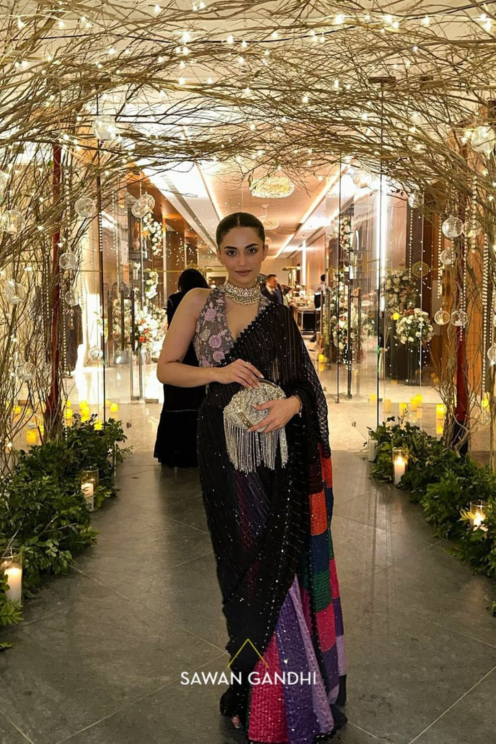Mehek Bakshi in Black Multicolor Saree