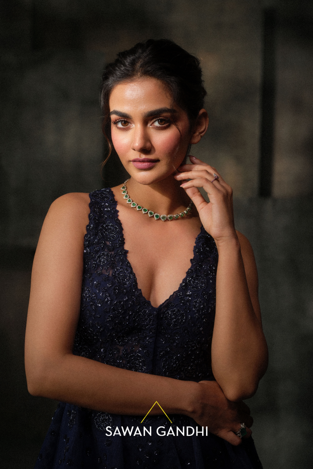 Navy blue peplum set