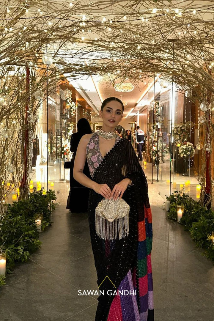 Mehek Bakshi in Black Multicolor Saree
