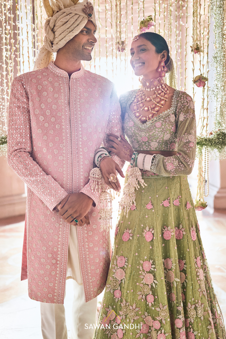 ORCHID PINK  PEARL WORK SHERWANI