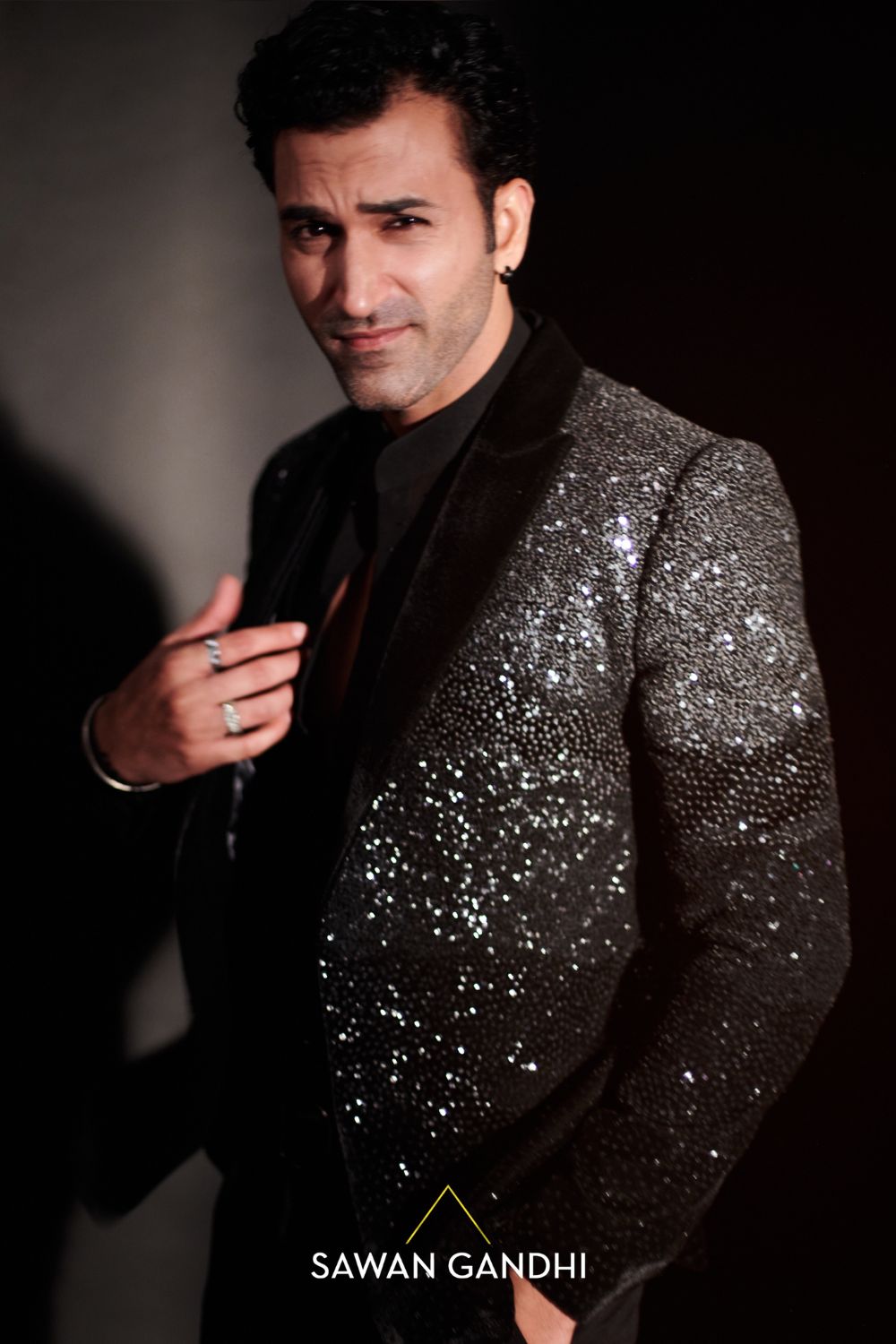Gurfateh Pirzadaa in Black shimmer Jacket