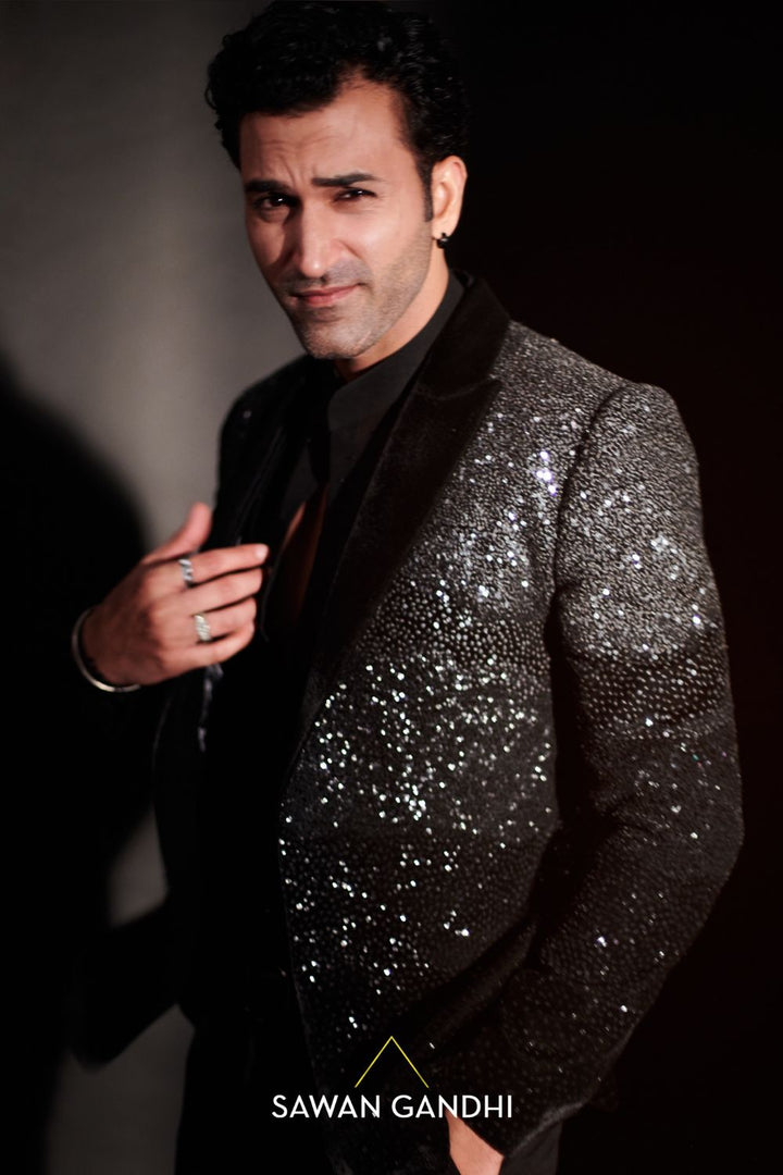 Gurfateh Pirzadaa in Black shimmer Jacket