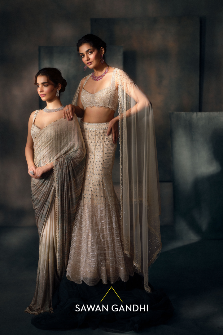 Ivory fishcut Lehenga