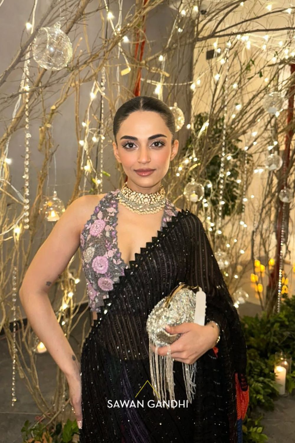 Mehek Bakshi in Black Multicolor Saree