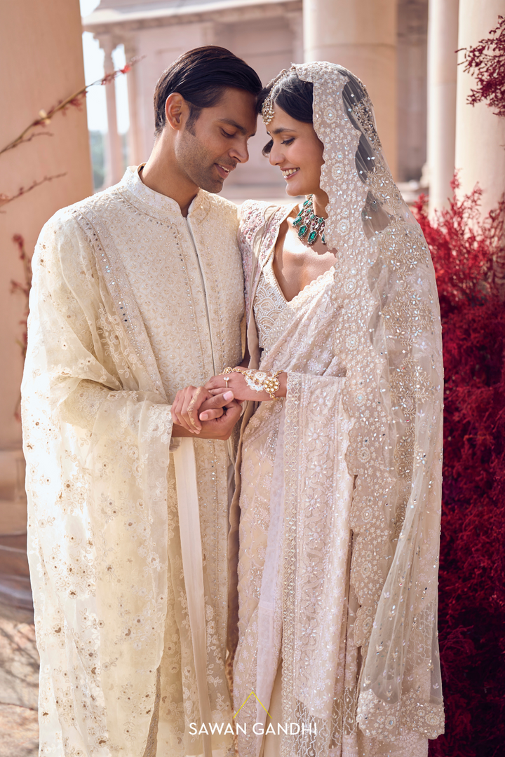 IVORY TEEN PATTI SHERWANI