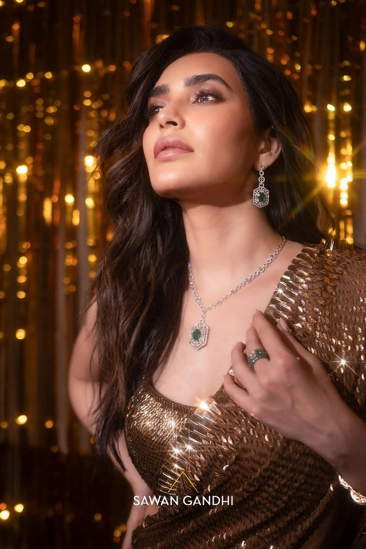 Karishma Tanna in Golden Kashti Saree