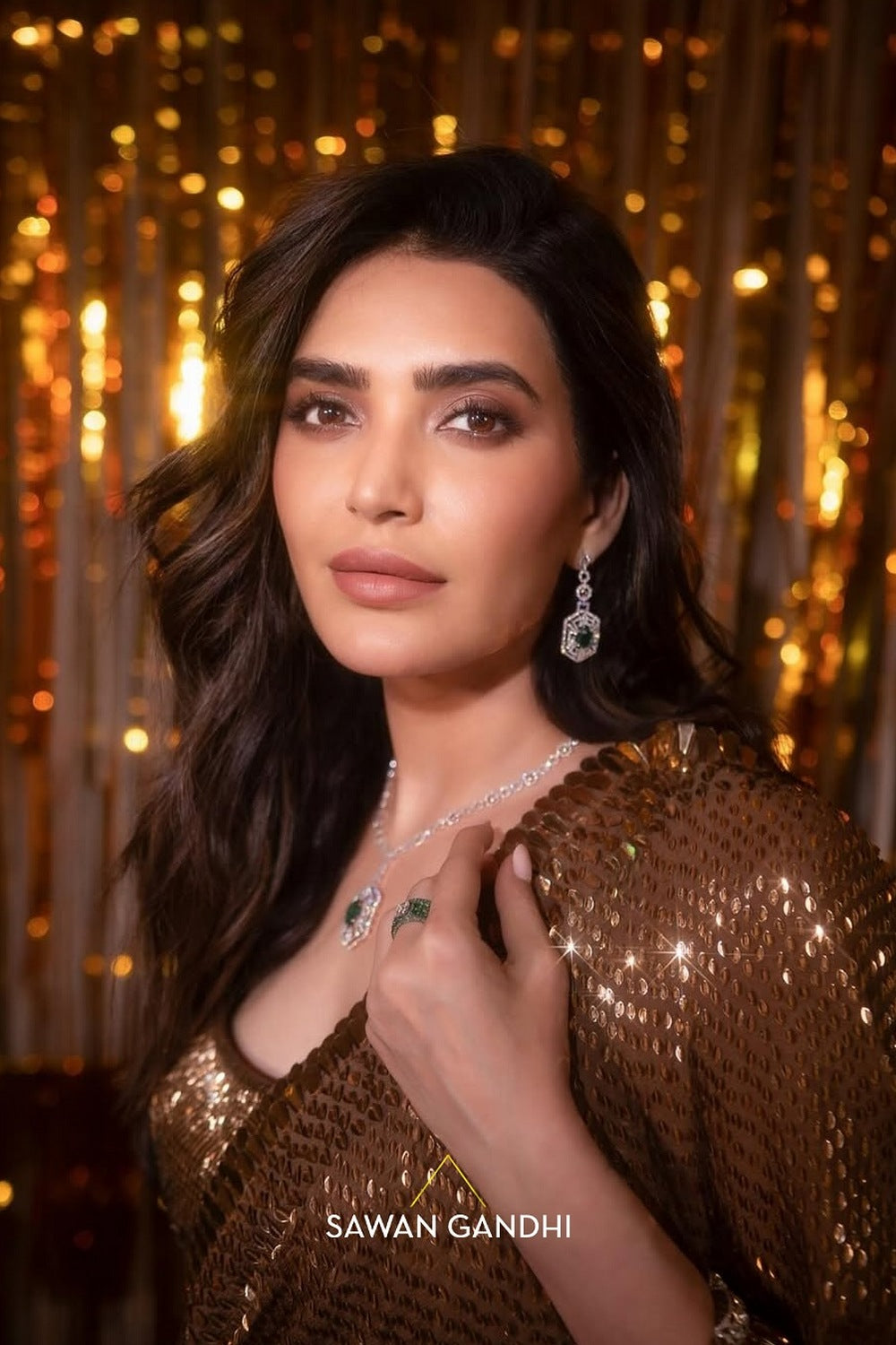 Karishma Tanna in Golden Kashti Saree