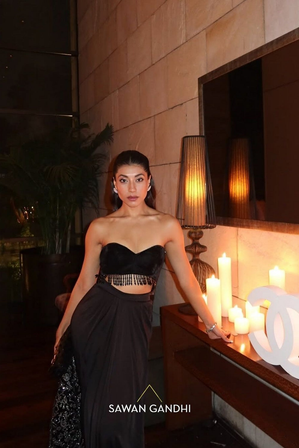 Upalina Gupta in Black Jacket and dhoti set