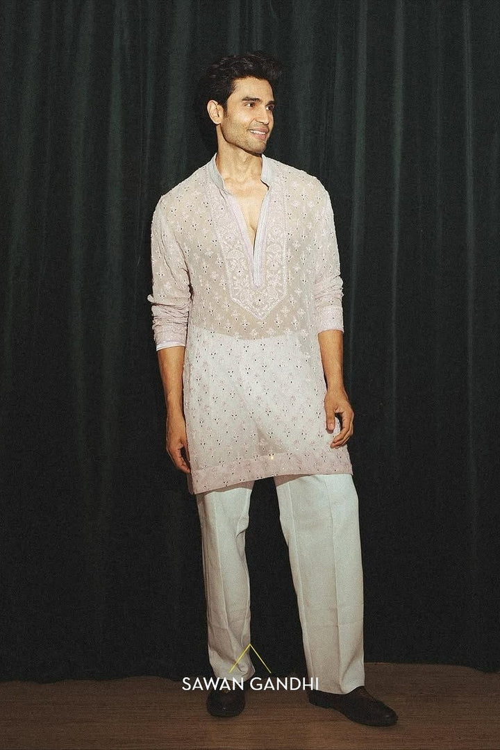 Rohit Khandelwal in Lilac Chikankari Shimmer Kurta