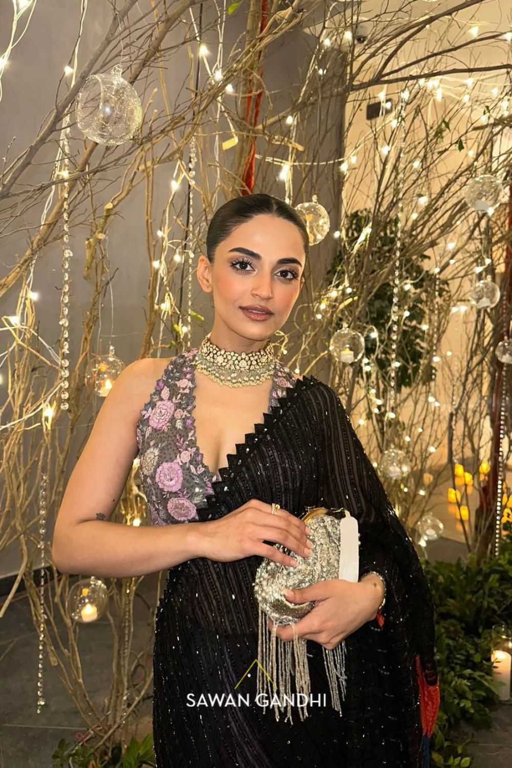 Mehek Bakshi in Black Multicolor Saree