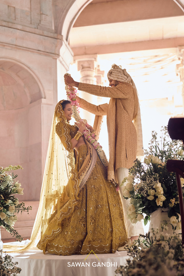 MUSTARD GOLD CUTWORK LEHENGA