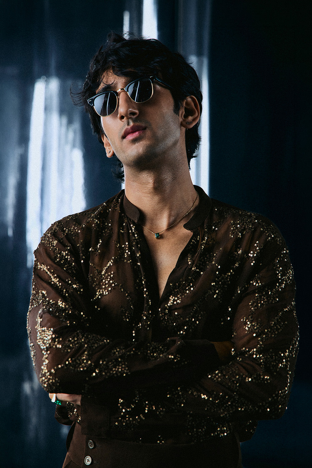 Coffee sequins shirt