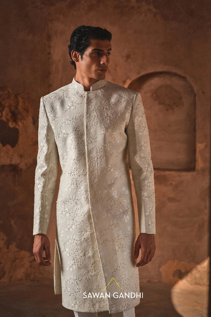 Lotus jaal sherwani set