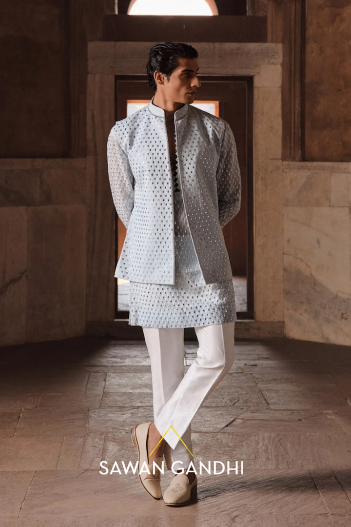 Dusky Blue Nehru kurta set