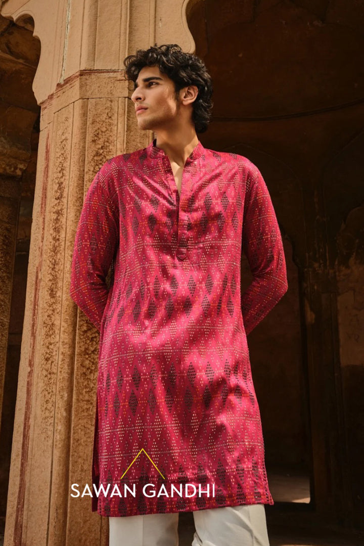 Crimson multicolour kurta set
