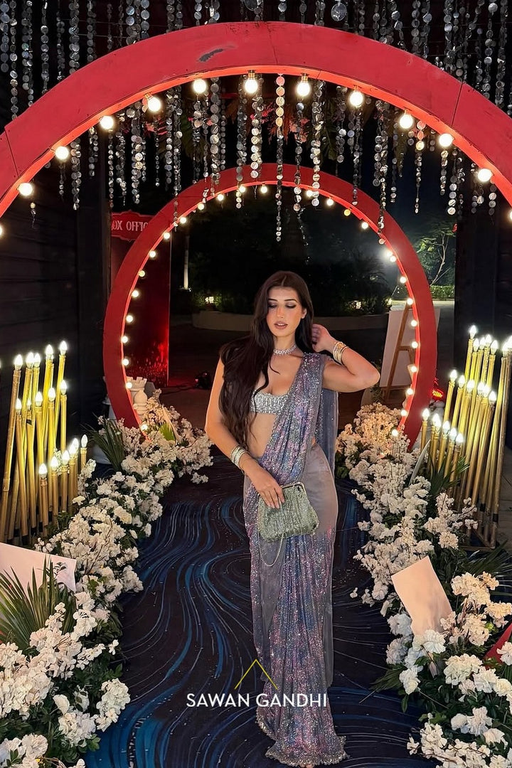 Avantika Mohan in Multicolor swarovski saree