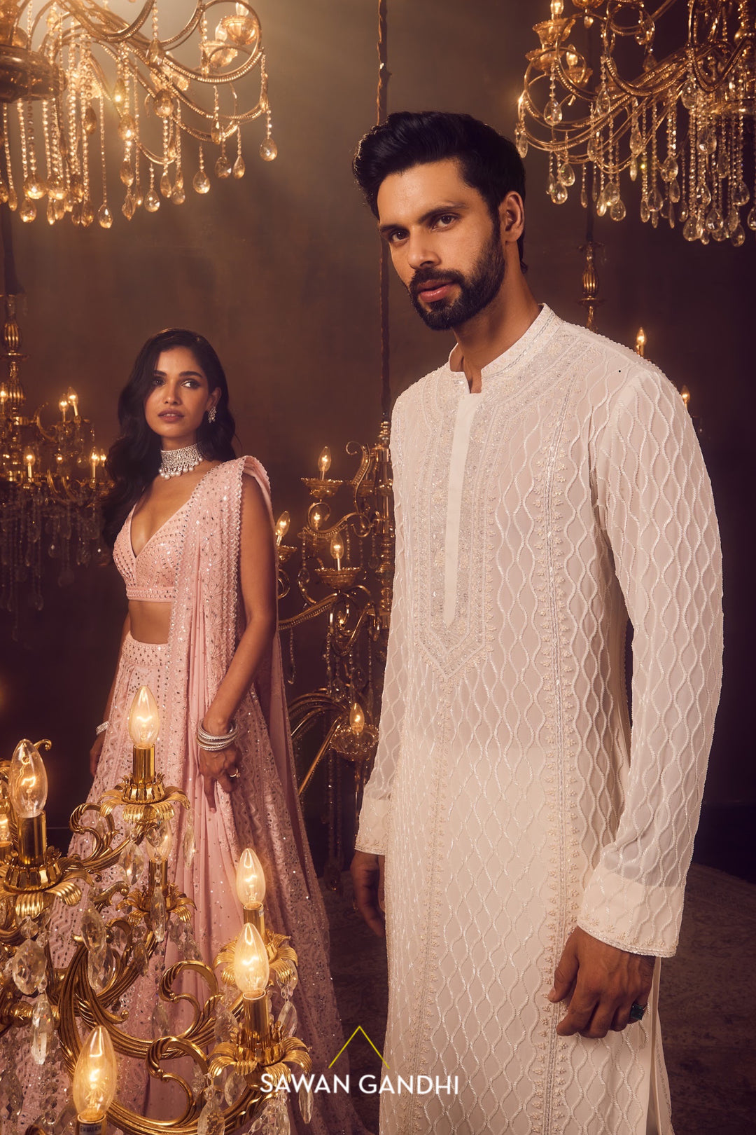 Ivory cutdana waves chikankari kurta