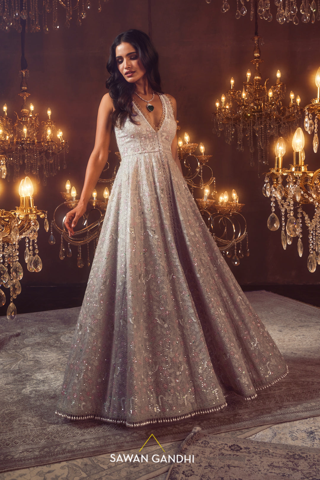 Smoke grey swan cape