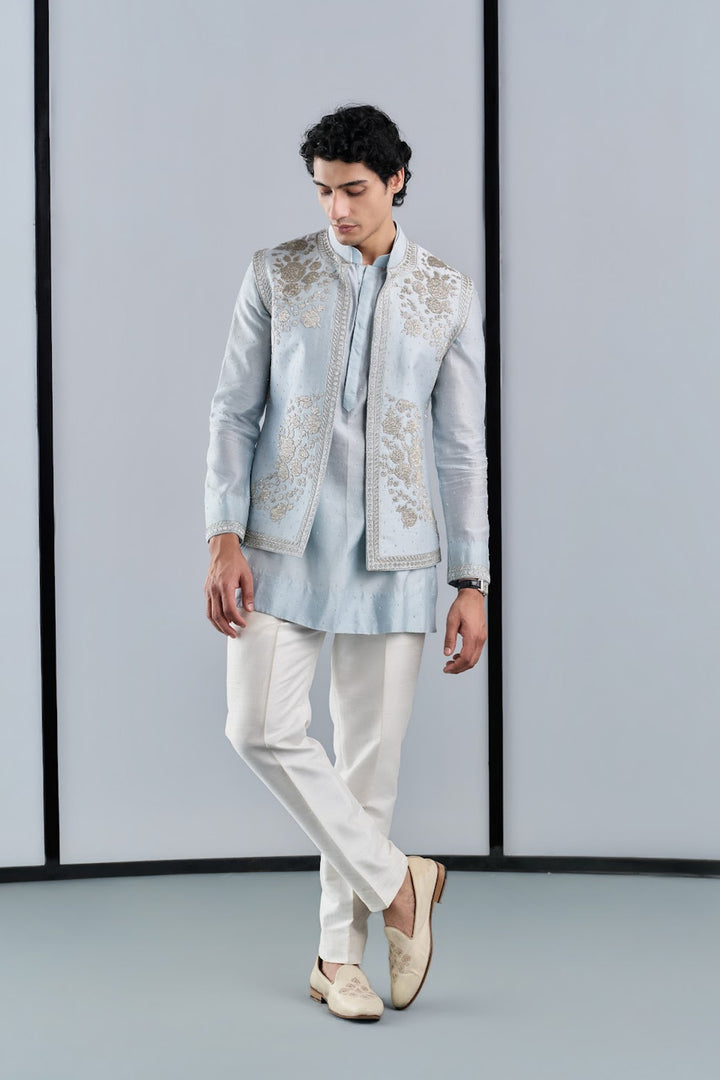 Ice blue nehru set