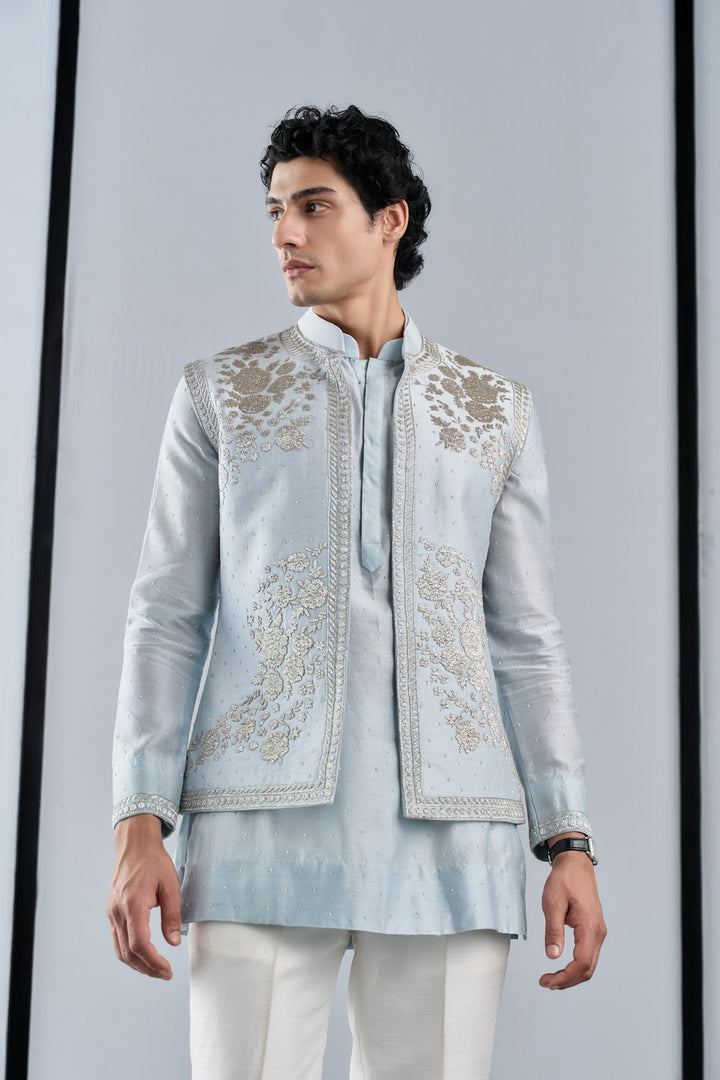 Ice blue nehru set