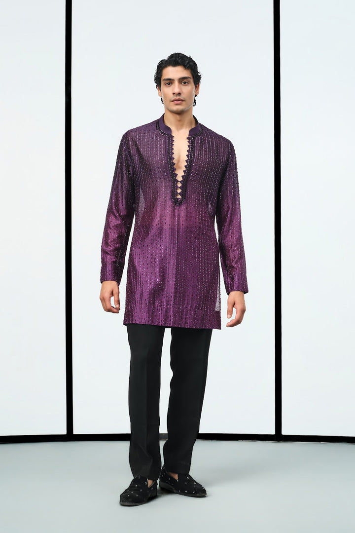 Ombre wine purple kurta