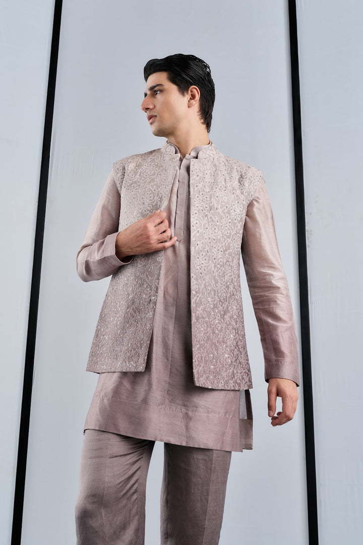 Taupe ombre nehru set