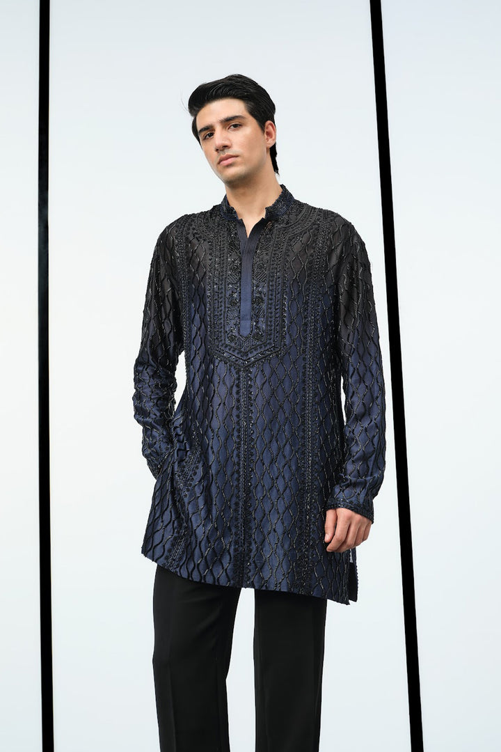 Ombre black and blue kurta