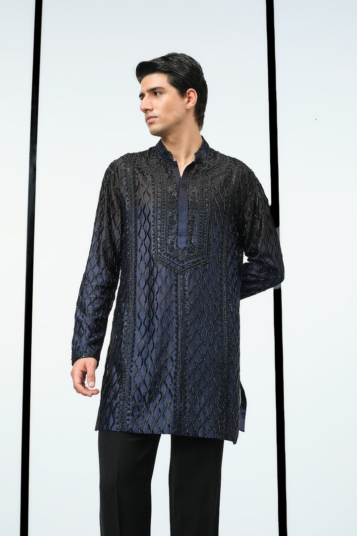 Ombre black and blue kurta