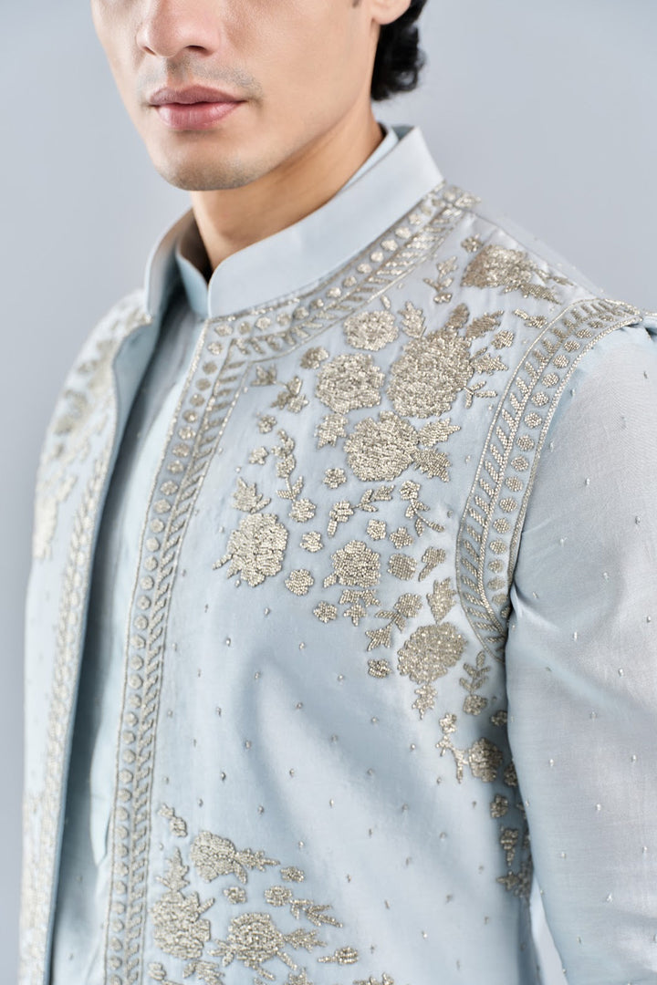 Ice blue nehru set