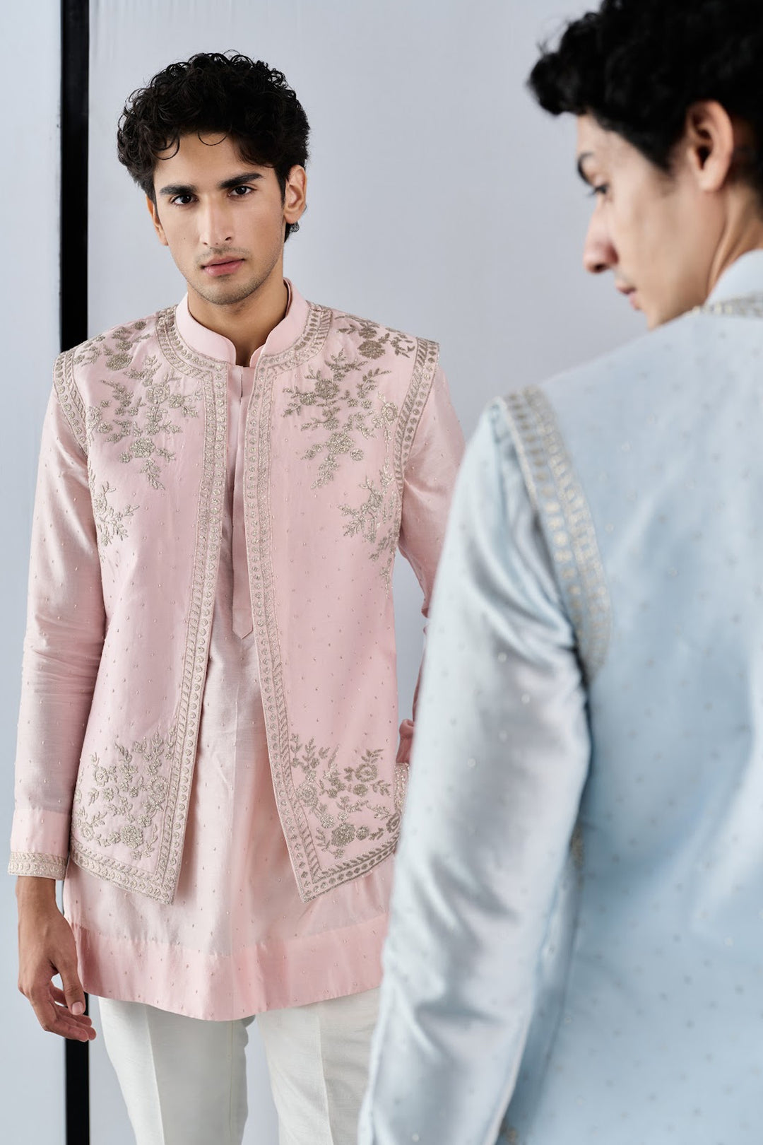 Ice blue nehru set