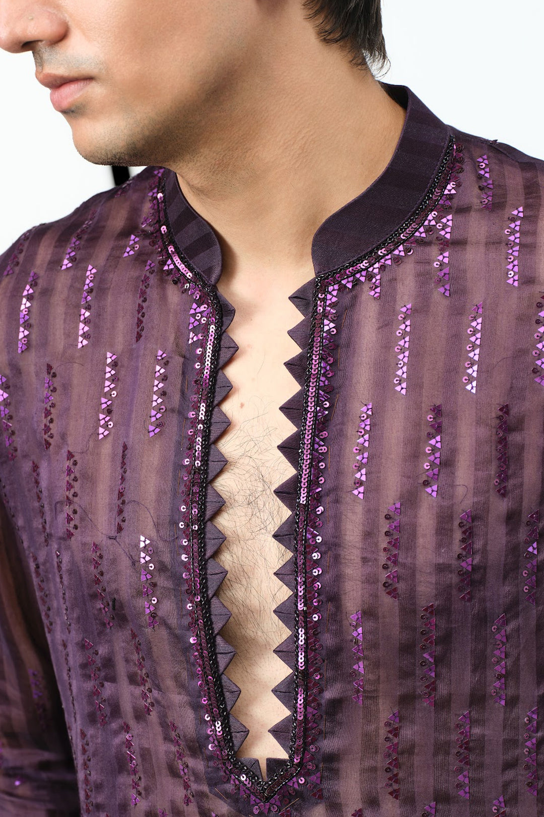 Wine chandheri handloom kurta
