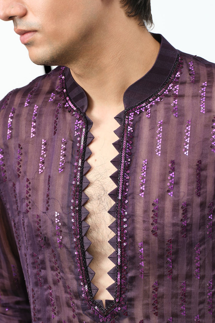 Wine chandheri handloom kurta