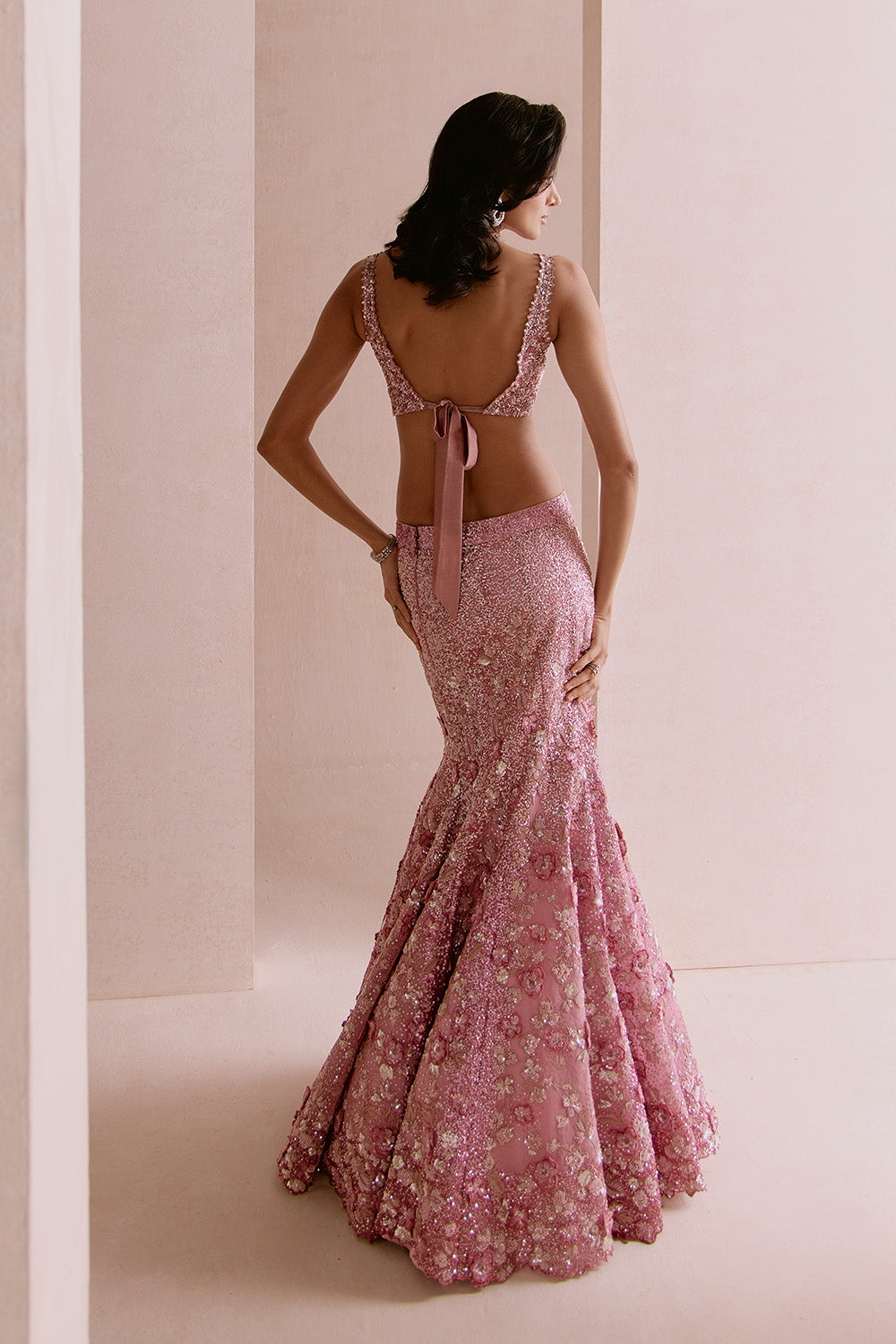 Blush pink applique fishcut