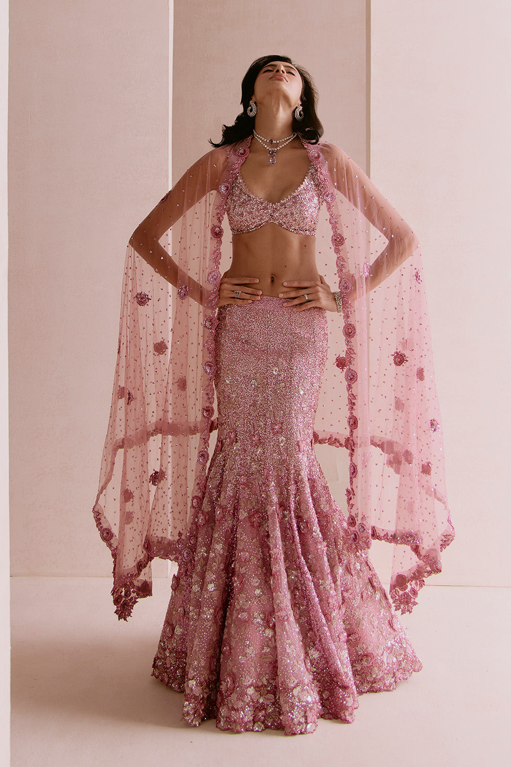 Blush pink applique fishcut