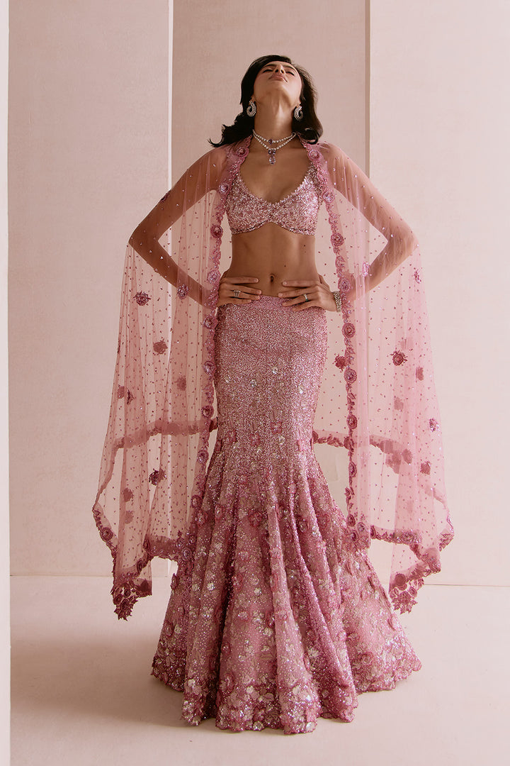Blush pink applique fishcut