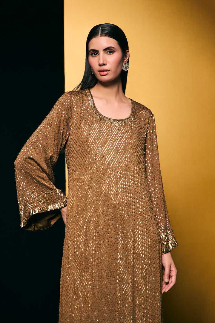 Coffee gold kashti suit