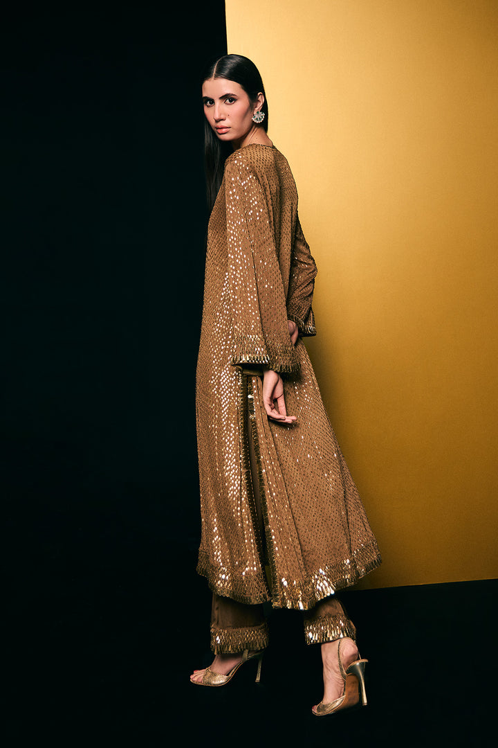 Coffee gold kashti suit