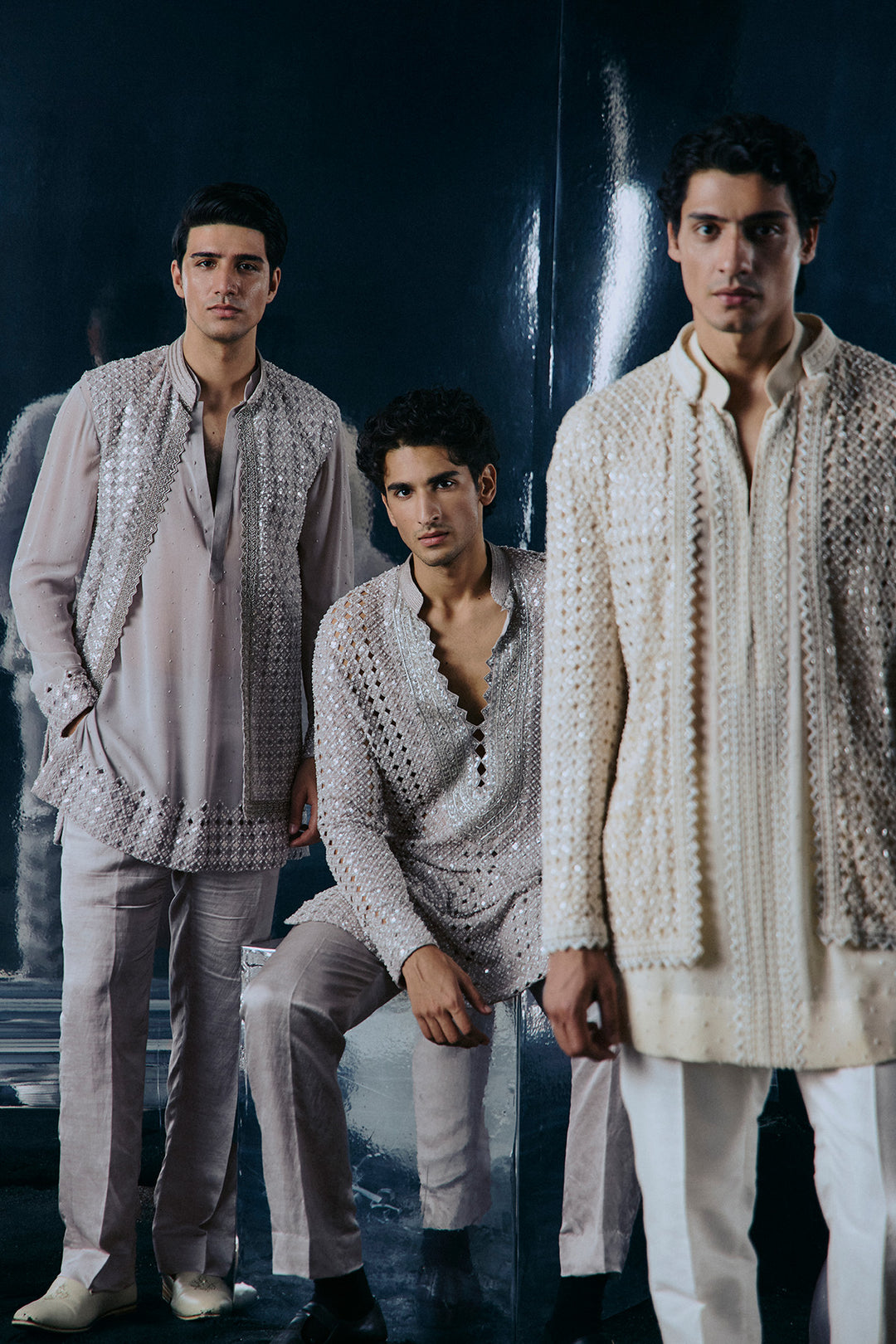 Ivory Cutwork Jacket Set
