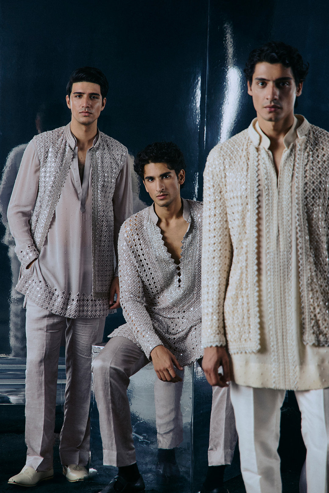 Grey Cutwork kurta set