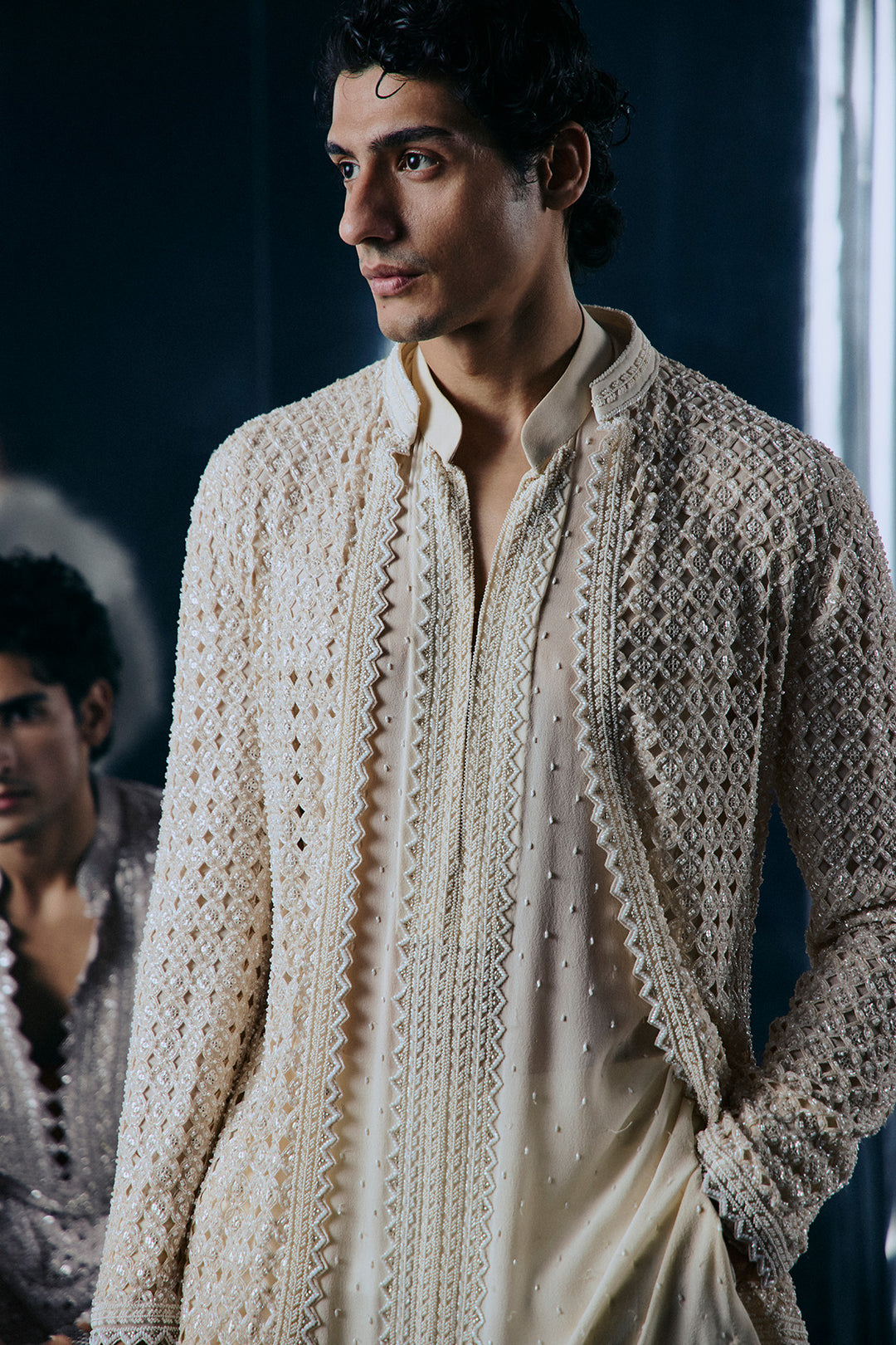 Ivory Cutwork Jacket Set