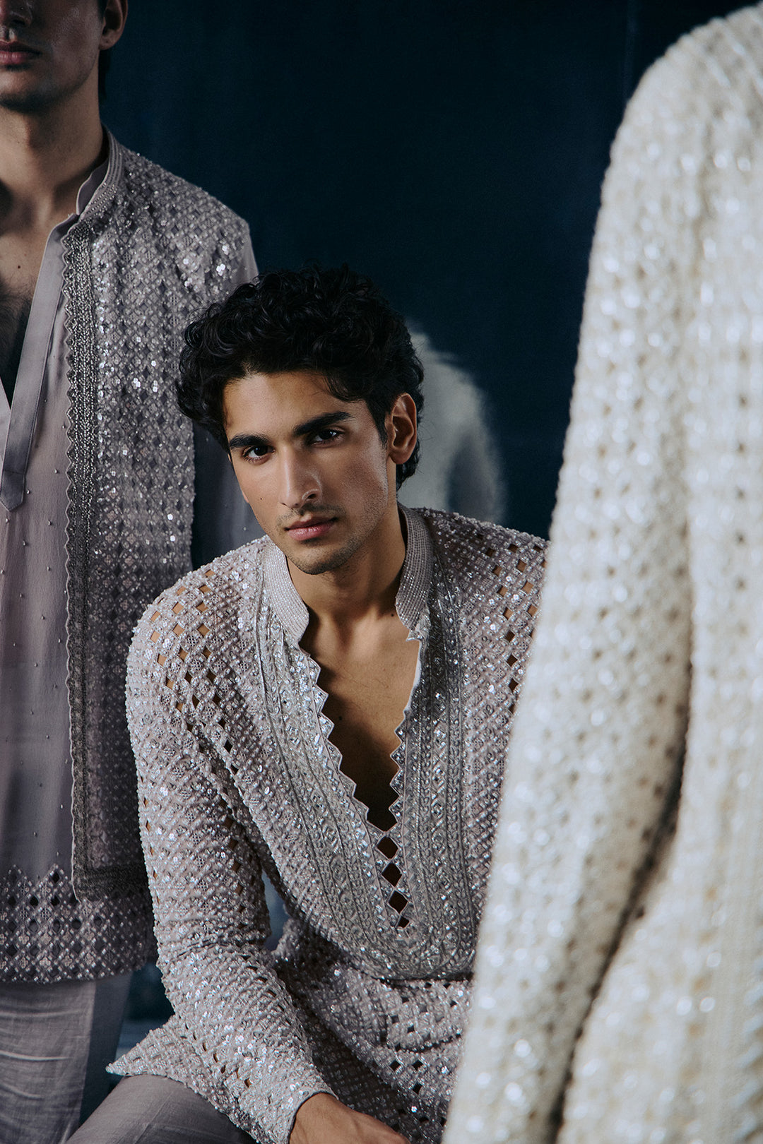 Grey Cutwork kurta set
