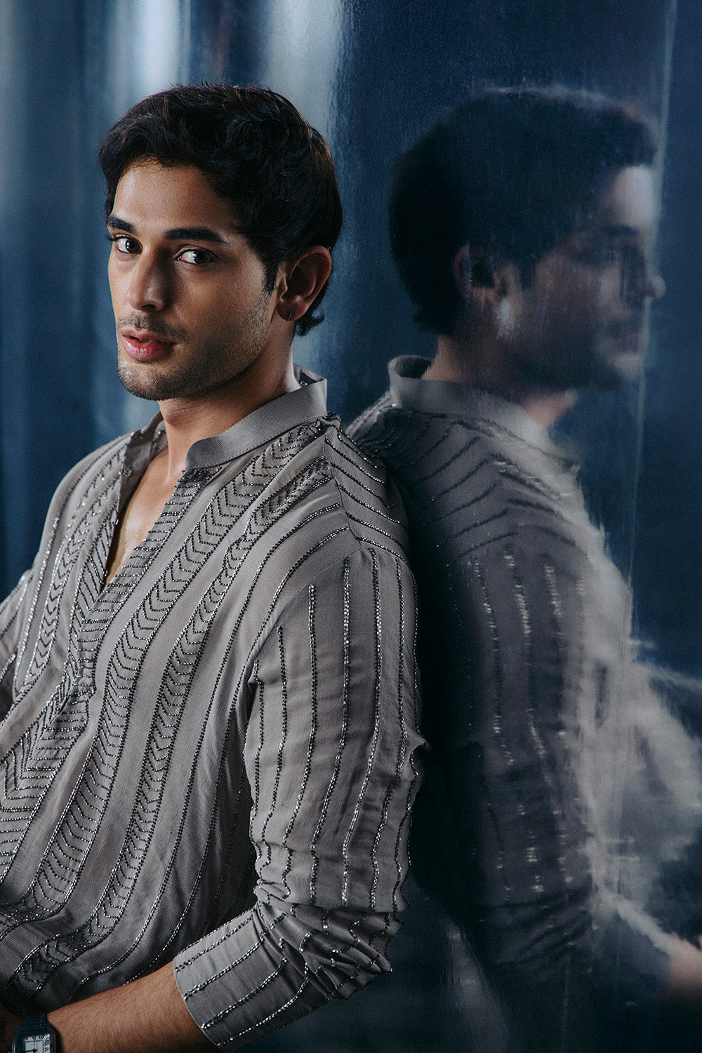 Grey Cutdana kurta