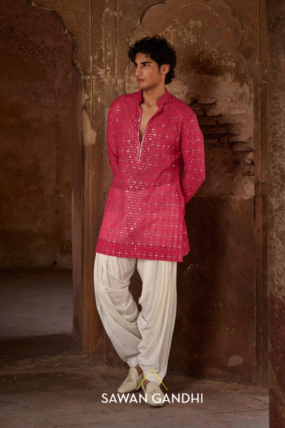 Hot pink mirror Kurta set M / Kurta without salwar Hot pink mirror Kurta set M / Kurta without salwar