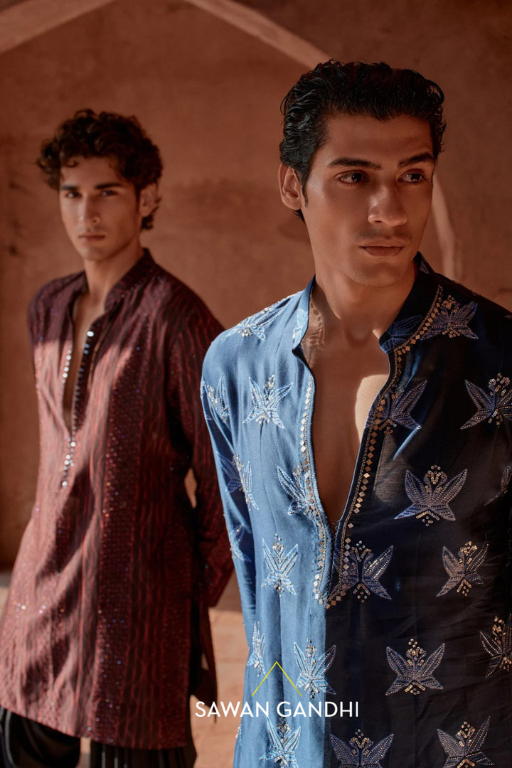 Blue Shiburi kurta set