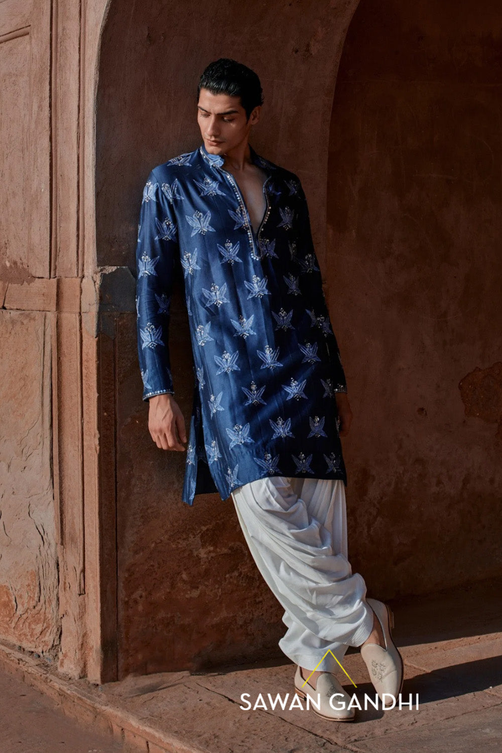 Blue Shiburi kurta set