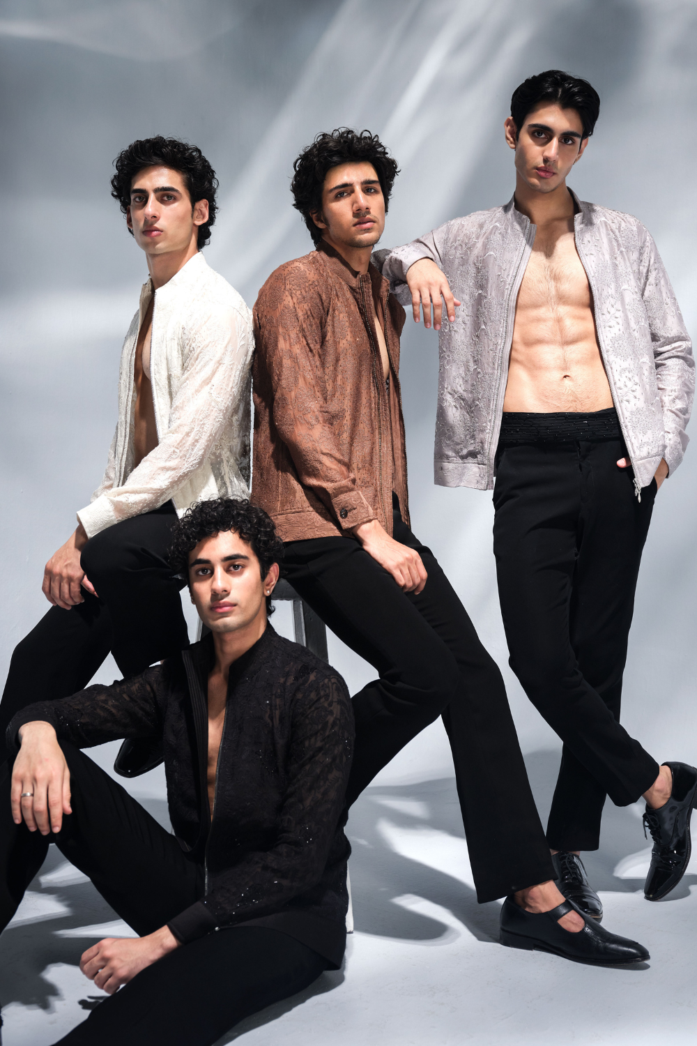 Black cross stitch and bead work jacket